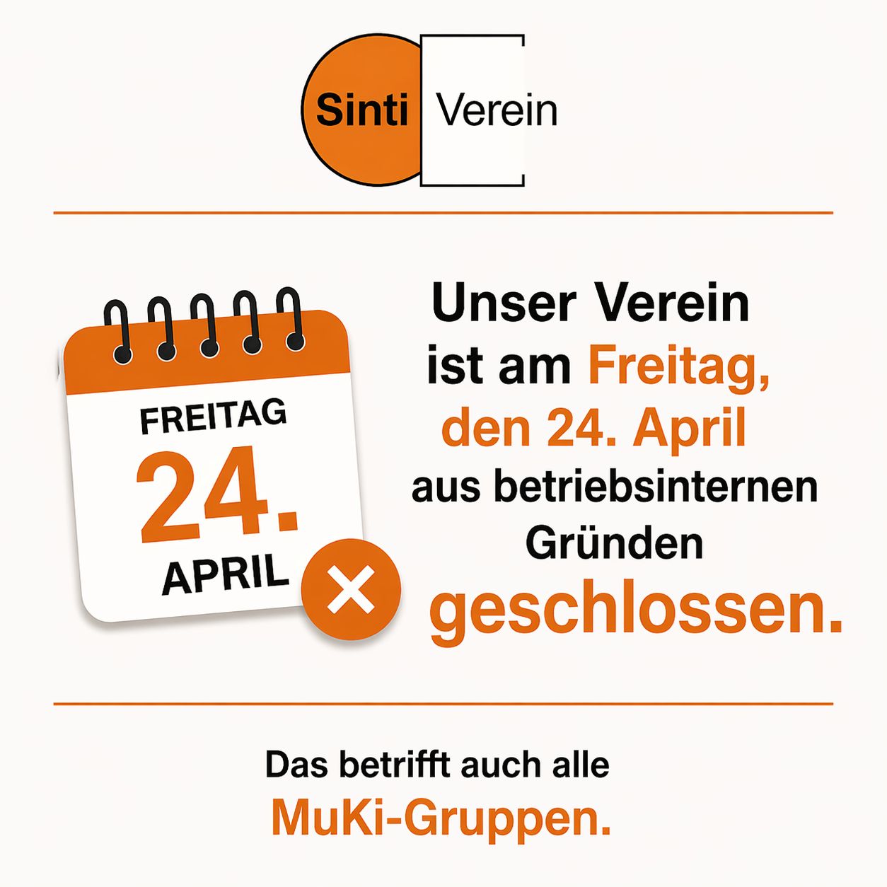 Geschlossen am 24. April 2026